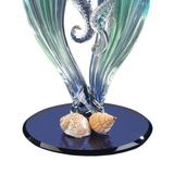 Handcrafted Glass Sea Horses Figurine Ocean Coastal Decor