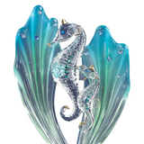 Handcrafted Glass Sea Horses Figurine Ocean Coastal Decor