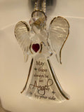 Angel by Your Side Glass Ornament | Handcrafted Angel with Crystal Heart
