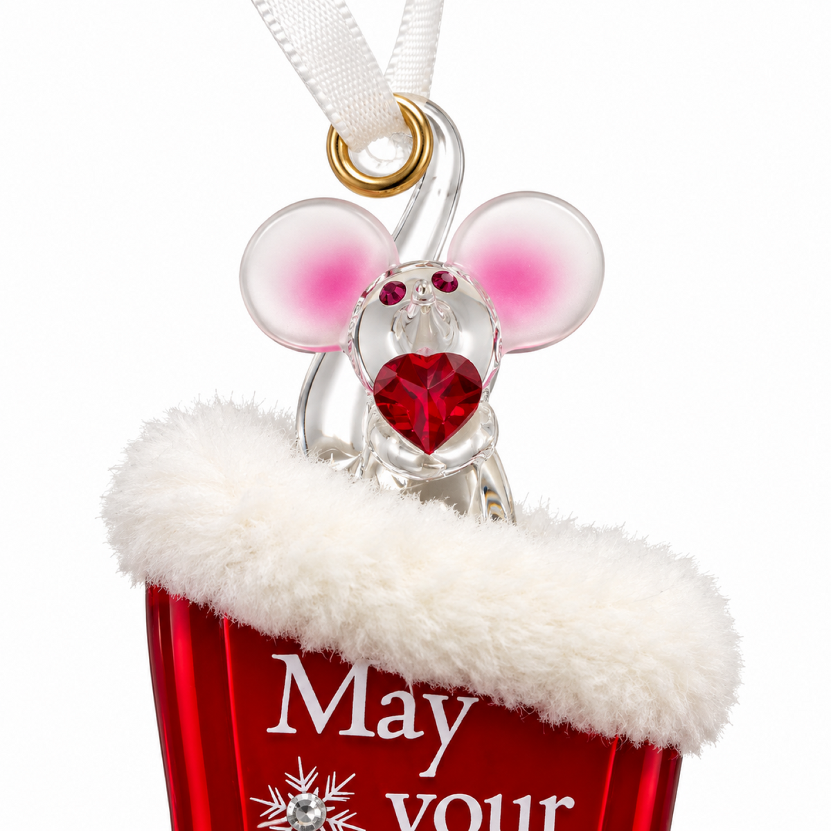 Christmas Stocking Ornament Gift Holiday Decor Joy Message Tree Decoration