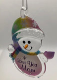 Mom Snowman Christmas Ornament, Handmade Holiday Decor Ornament, Home Decor Gifts
