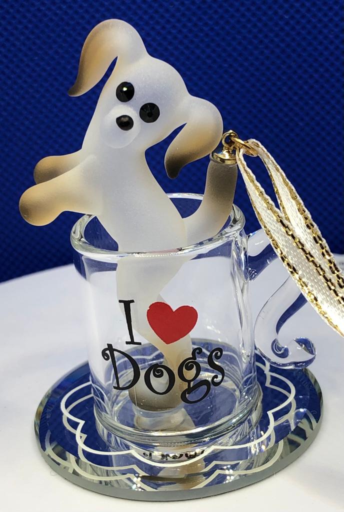 Glass Dog Ornament, Handcrafted Pet Ornament, Christmas Puppy Ornament, Christmas Gift Ideas