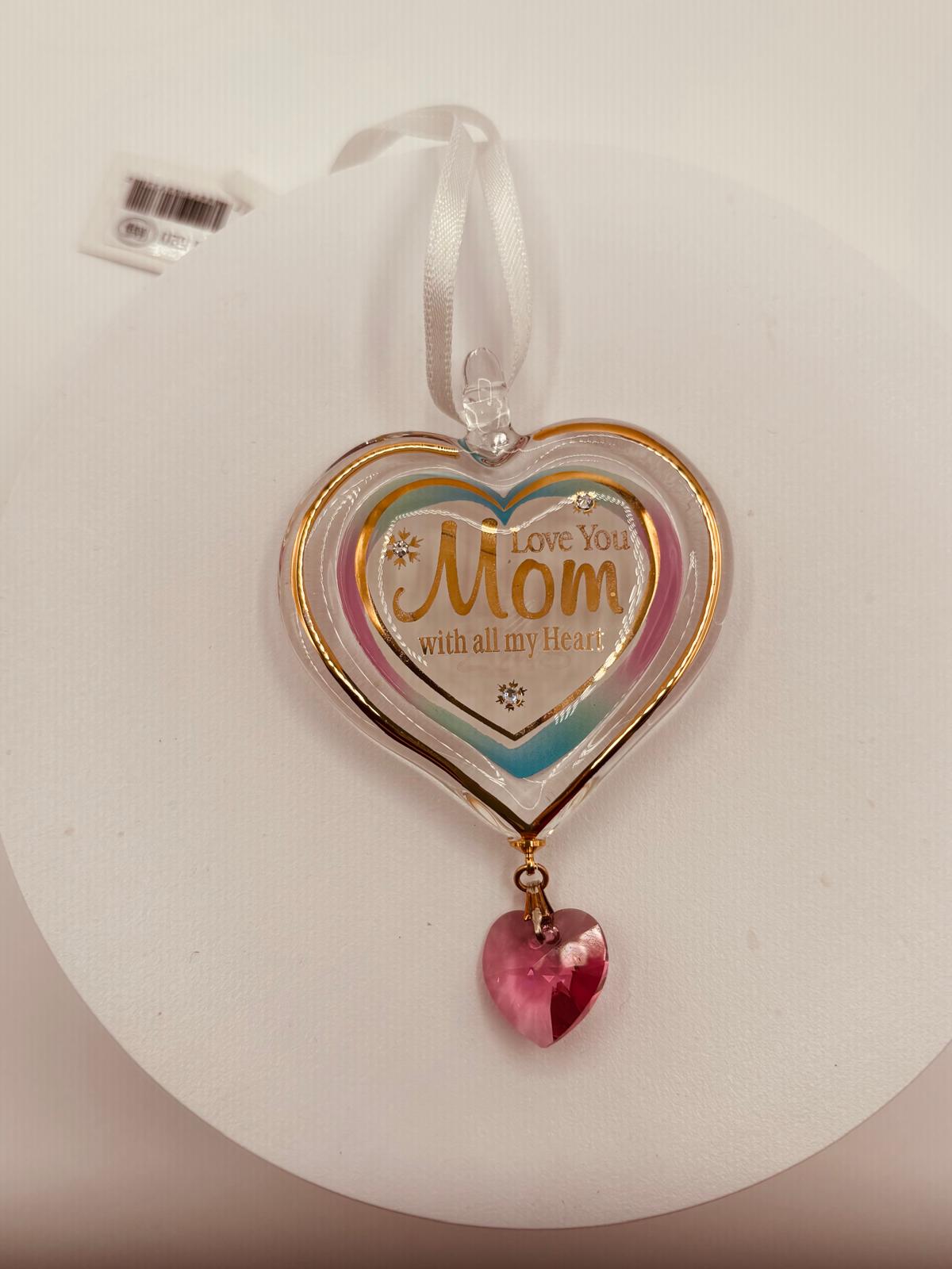 Love You Mom Heart Ornament | Mother's Day Gift | Mother Appreciation Decor