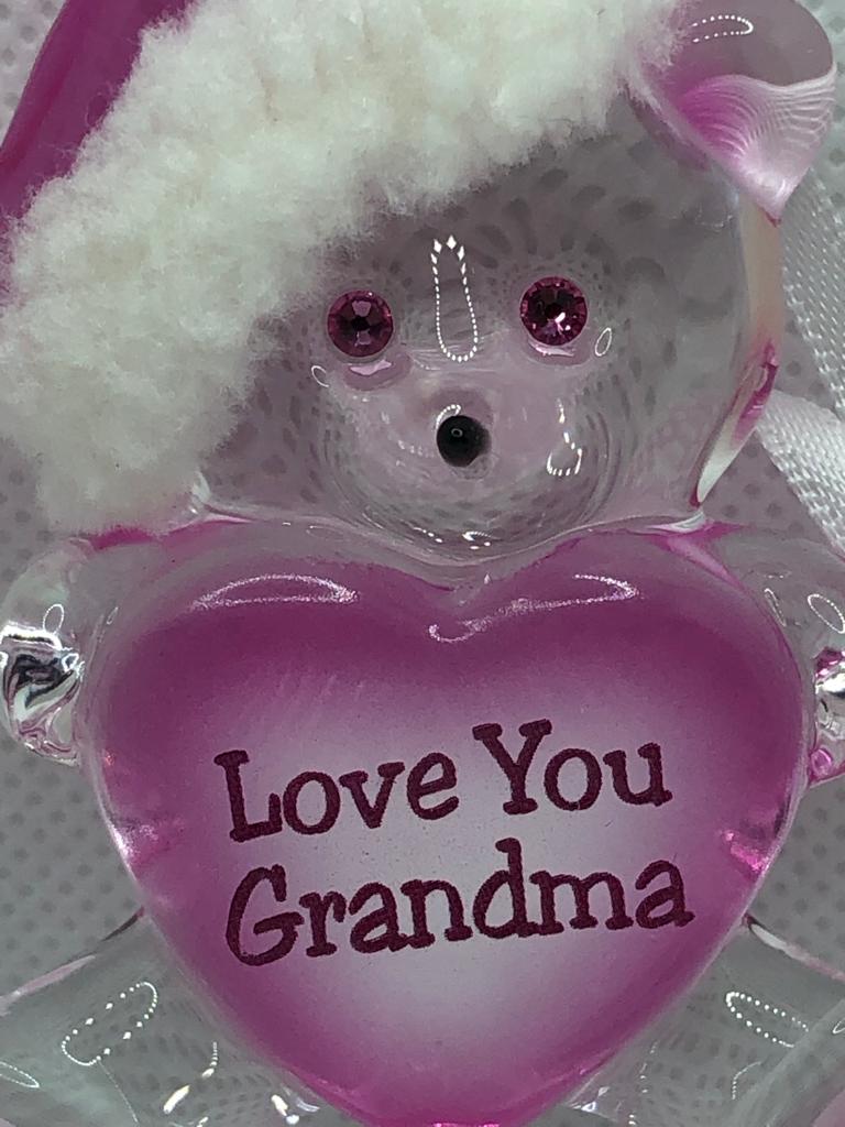 Bear Glass Ornament Grandma Gift Grandmother Hanging Decor