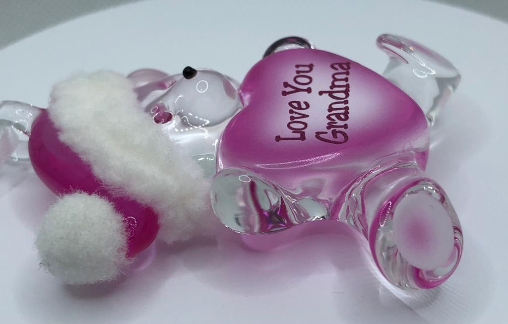 Glass Baron Ornament Bear Love You Grandma