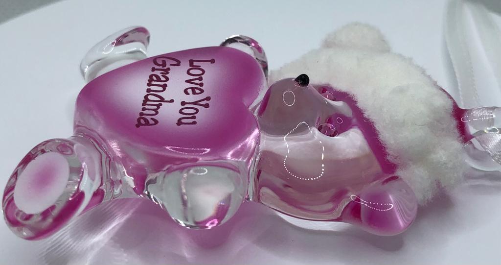 Glass Baron Ornament Bear Love You Grandma