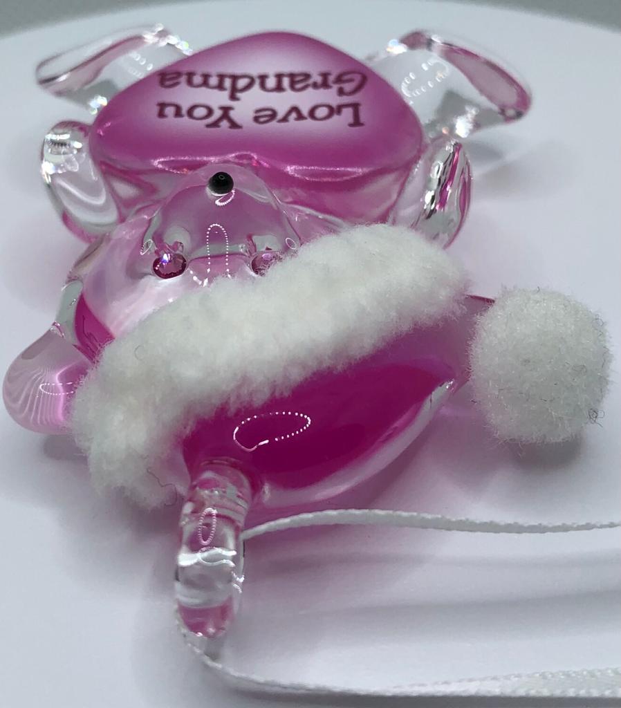 Glass Baron Ornament Bear Love You Grandma