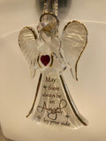 Angel by Your Side Glass Ornament | Handcrafted Angel with Crystal Heart
