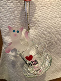 Cat Christmas Ornament, Cat Kitty Ornament, I Love Cats Ornament, Gift for Cat Lovers, Handmade Gift