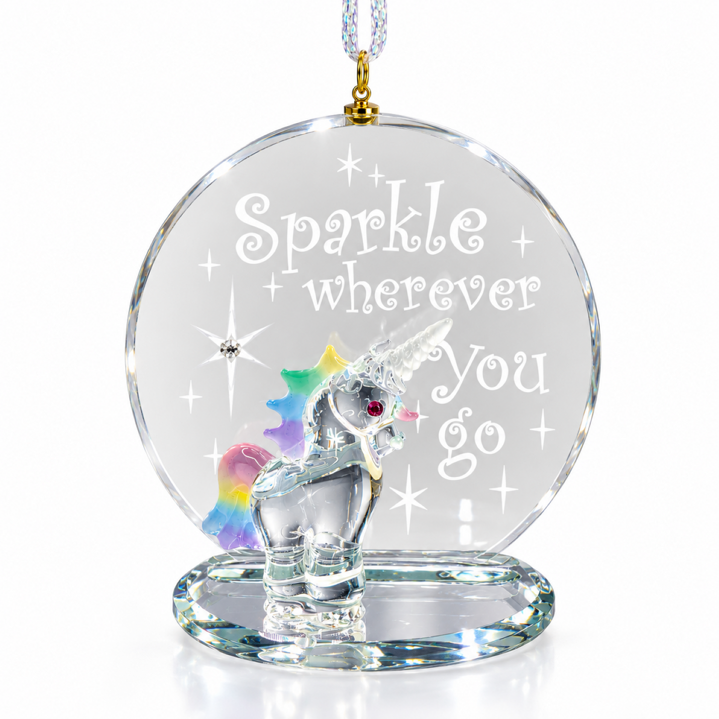 Glass Unicorn Christmas Ornament – Rainbow Unicorn Gift, Christmas Tree Decor