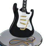 Vintage Black Guitar Figurine Handcrafted Glass Gift for Music Lovers