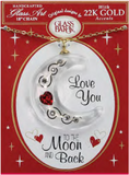 Moon Shape Necklace Love You to the Moon Handcrafted Jewelry Gift Anniversary Valentine's Day