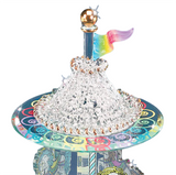 Spinning Carousel Figurine Handcrafted Horses with 22Kt Gold Accents