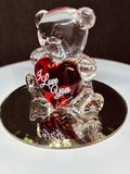 Bear “I Love You” Figurine | Handcrafted Glass Bear with Red Heart