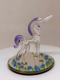 Unicorn Magical Garden Figurine | Handcrafted Glass Unicorn Decor