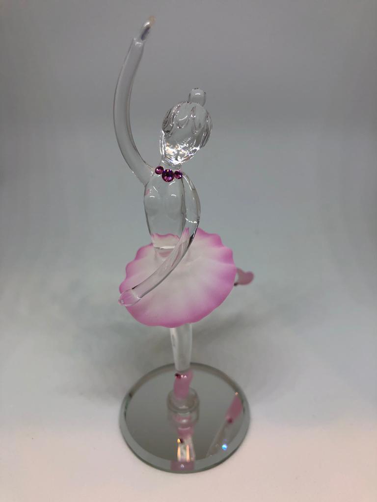 Glass Baron Pink Ballerina Ballet Figurine Crystals