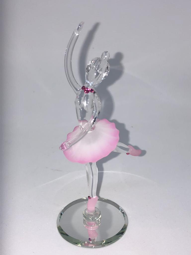 Glass Baron Pink Ballerina Ballet Figurine Crystals