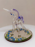 Unicorn Magical Garden Figurine | Handcrafted Glass Unicorn Decor
