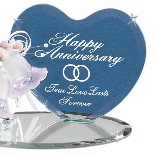 Anniversary Bells, Valentines Gift , Handcrafted Heart Figurine, Couples Gift for Him/Her
