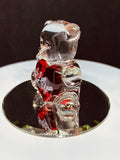 Bear “I Love You” Figurine | Handcrafted Glass Bear with Red Heart