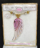 Pink Angel Wings Necklace, Handcrafted Wings Pendant, Best Gift for Her