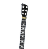 Classic Black Glass Guitar Figurine with Gold and Crystal Accents