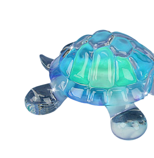 Blue Turtle Figurine, Handcrafted Glass Turtle, Christmas Gift, Ocean Theme, Gift for Her/Him, Mom, Wife, Home Decoration