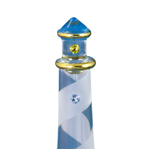 Glass Baron Lighthouse with Base Mirror Figurine