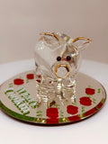 Pig “What’s Cookin” Figurine Handcrafted Glass Farm Pig Decor