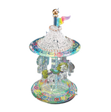 Spinning Carousel Figurine Handcrafted Horses with 22Kt Gold Accents
