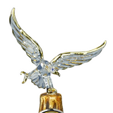 U.S. Army Veteran Eagle Figurine Handcrafted Military Gift with Crystals & 22kt Gold