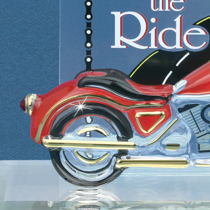 Motorcycle Figurine, Glass Motorcycle Figurine, Handmade Motorbike Lovers Gift, Father's Day, Christmas Gift