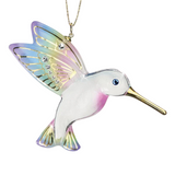 Hummingbird Ornament Handcrafted Glass Bird Decoration with Crystals & Gold