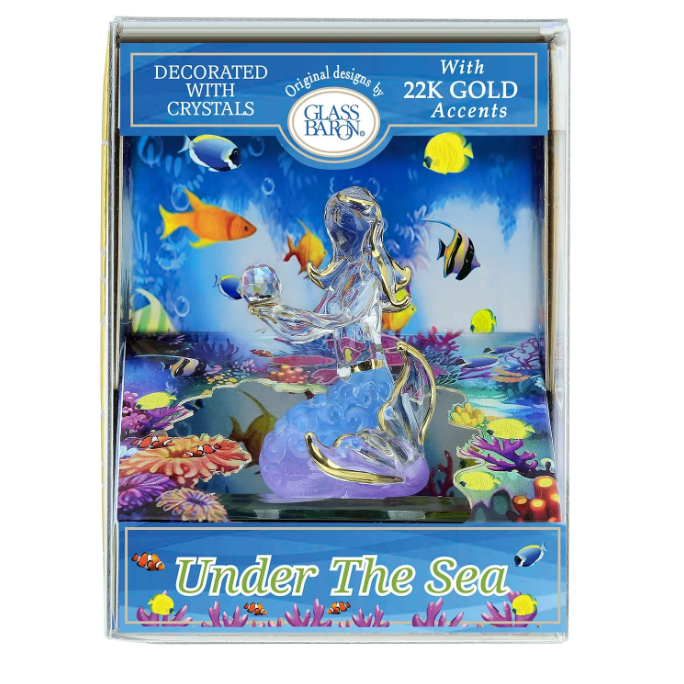Glass Baron Keepsake Box Mermaid Under The Sea Handcrafted Figurine