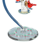 Handcrafted Glass Cardinal Bird Feeder Figurine with Crystals