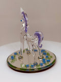 Unicorn Magical Garden Figurine | Handcrafted Glass Unicorn Decor