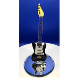 Vintage Black Glass Guitar Figurine Music Gift with Crystals & Gold