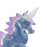 Baby Unicorn Handcrafted Glass Figurine with Crystals & Purple Mane