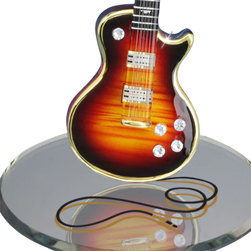Classic Tobacco Burst Glass Guitar Handcrafted Figurine