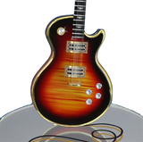 Glass Tobacco Burst Guitar Figurine Large Handcrafted Music Decor