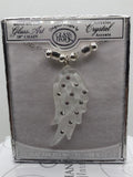 Silver Angel Wing Necklace with Crystals on 18" Chain