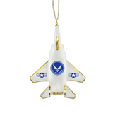 Glass F-15 Jet Ornament Patriotic Holiday Military Decor