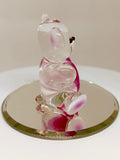 Get Well Soon Bear Figurine | Handcrafted Glass Bear with Pink Heart