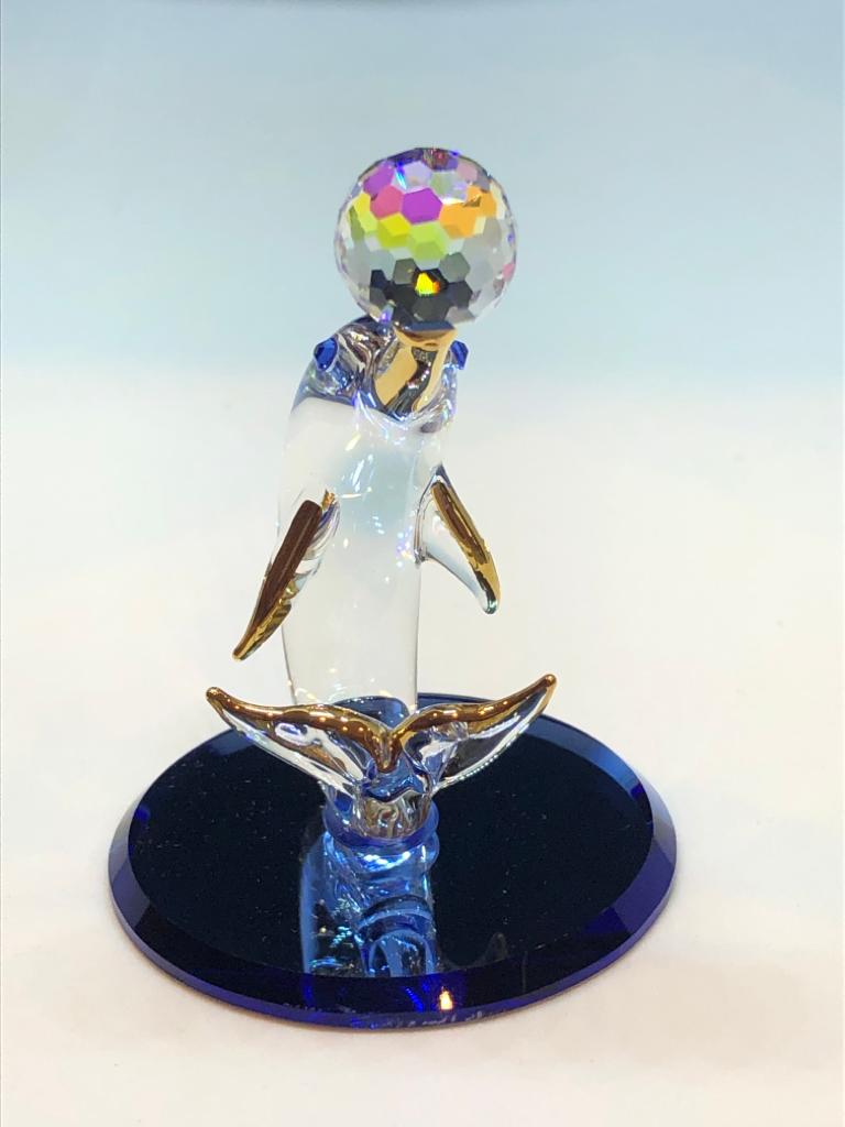 Glass Dolphin with Crystal Ball Collectible Figurine