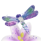 Glass Dragonfly Figurine, Dragonfly and Lavender Lily, Handcrafted Home Décor, Gift Ideas