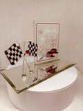 Checkered Flag Heart Race Decor | You Make My Heart Race Figurine | Car Lover Gift