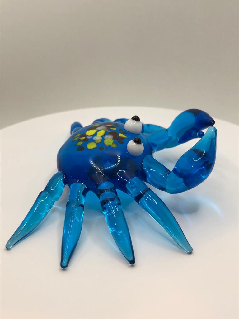 Milano Blue Crab Art Glass Animals Handcrafted Figurine