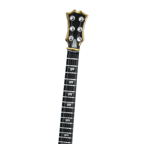 Glass Baron Classic Woodgrain Guitar Figurine with Crystal Accents