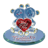 You and Me Bear Pair Handcrafted Glass Love Figurine