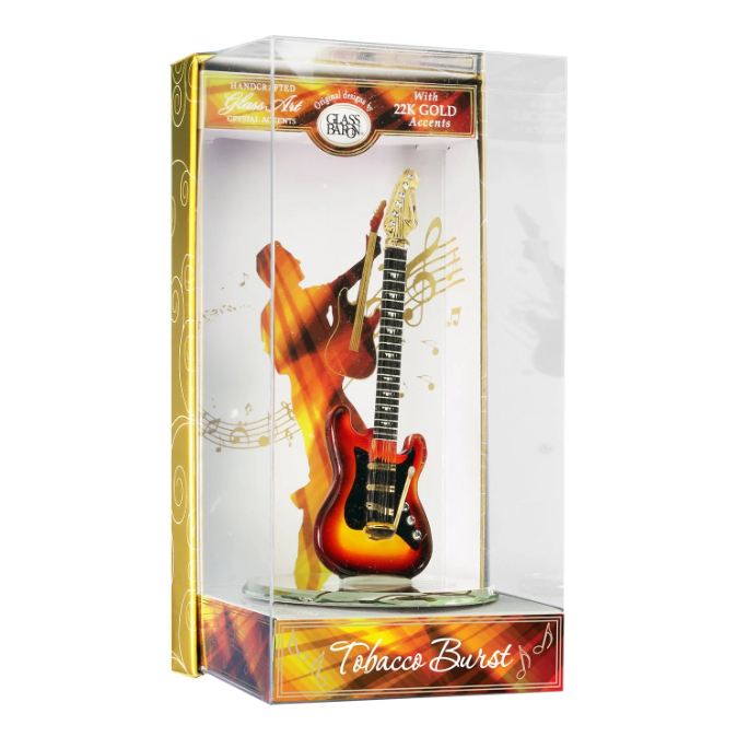 Keepsake Box Glass Guitar Classic Tobacco Burst Figurine